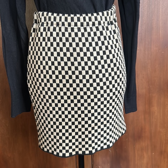 Vintage 80s-90s Houndstooth Sweater Skirt S/M - Picture 4 of 9